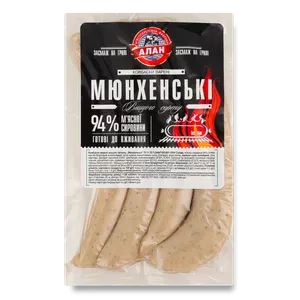 Ковбаски «Алан» «Мюнхенські» для гриля в/ґ н/о - Фото 1