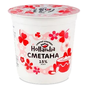 Сметана Hollandia 15% стакан - Photo 1