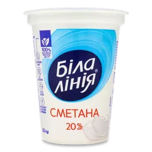 Сметана «Бiла лiнiя» 20% - Photo 1