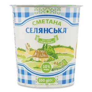 Сметана «Селянська» 10% - Photo 1
