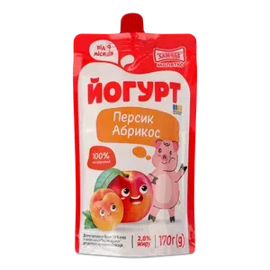 Йогурт Злагода Малятко Персик абрикос 2,8% - Photo 1