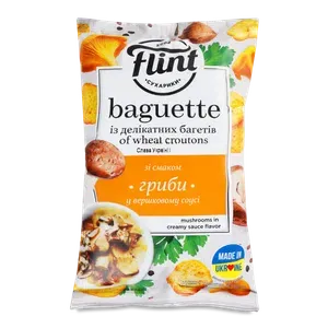 Сухарики Flint Baguette смак грибів у вершковому соусі - Photo 1