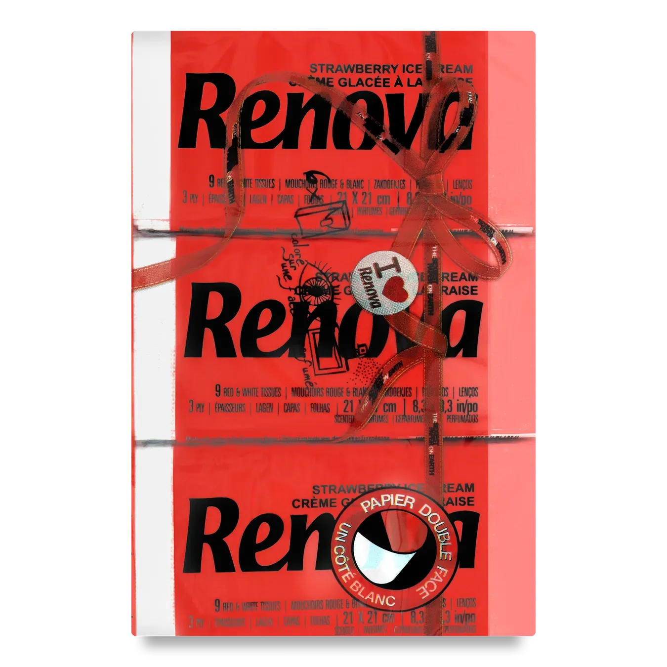 Хустинки носові Renova полуниця 3шарові - Фото 1