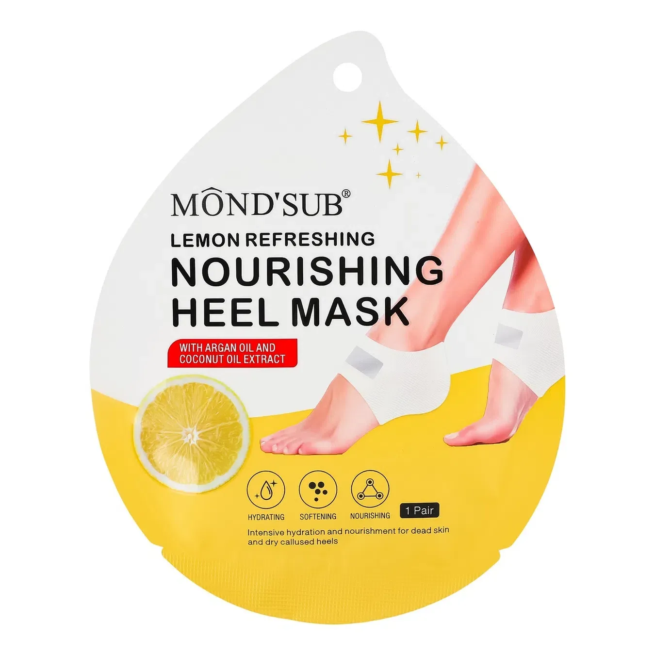 Маска Mond`Sub (МондСаб) для ніг відлущуюча Лимон (тканинна) - Фото 1