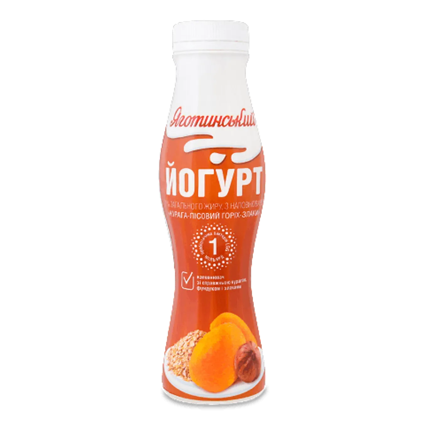 Йогурт Яготинське Курага, лісовий горіх та злаки 1,7% - Фото 1