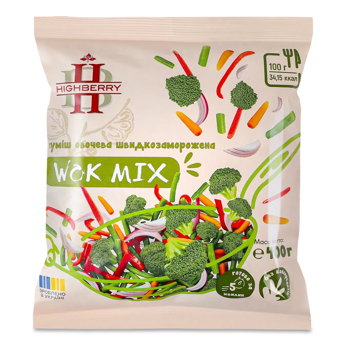 Суміш овочева Highberry Wok mix швидкозаморожена - Фото 1
