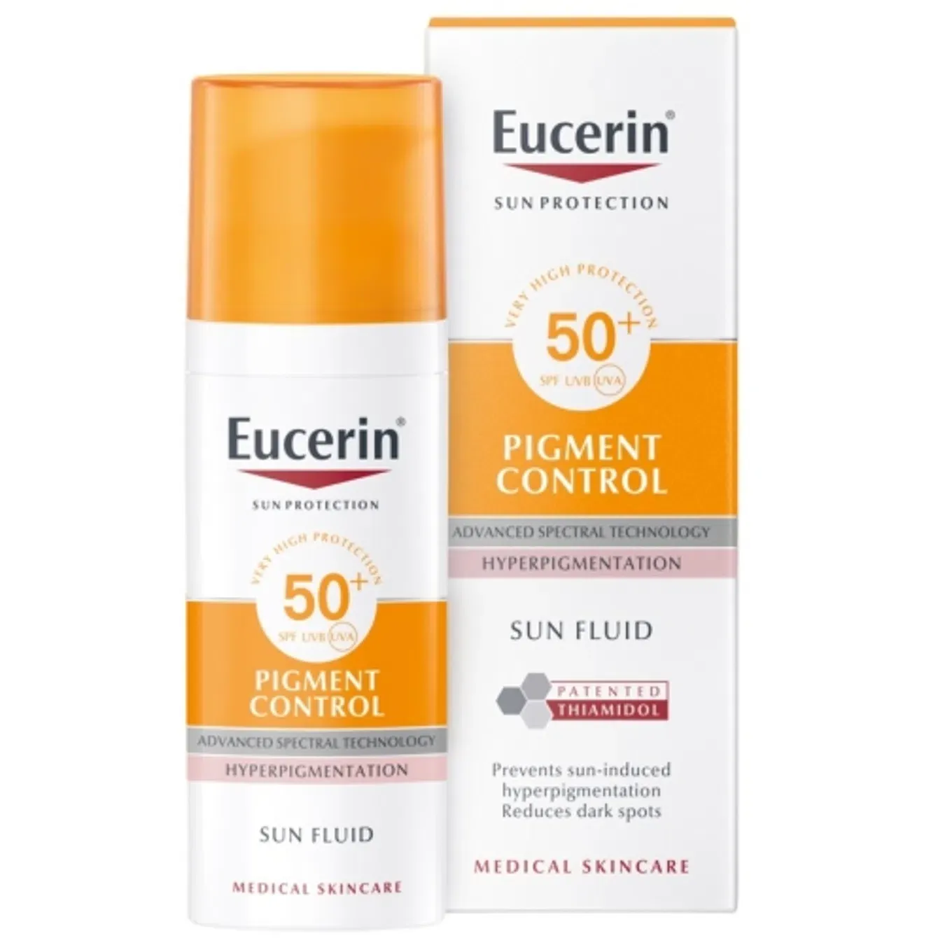 Флюїд Eucerin (Юцерин) Pigment Control Сонцезахисний для обличчя, для шкіри схильної до гіперпігментації з SPF 50+ 50 мл - Фото 1