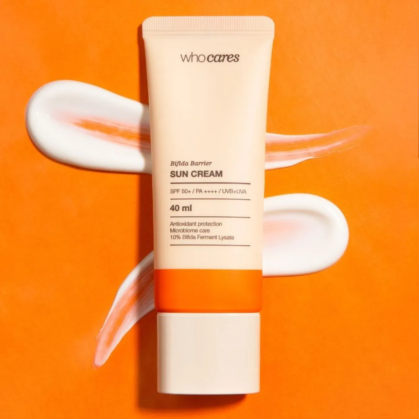 Крем Who Cares (Ху Кеарс) Bifida Barrier Sun Cream сонцезахисний для обличчя з антиоксидантним захистом SPF 50+ 40 мл - Фото 1