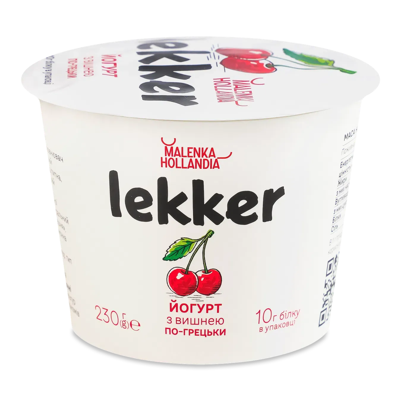 Йогурт Lekker По-грецьки з фруктовим напов вишня3% - Фото 1