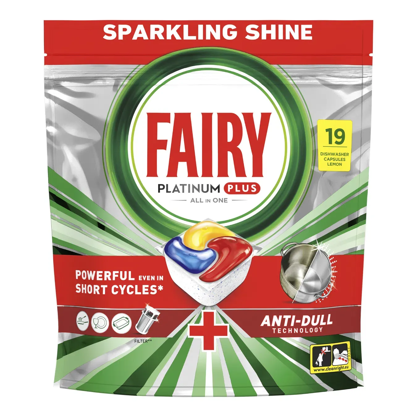 Капсули для посудомийних машин Fairy Platinum Plus All in one Лимон - Фото 1