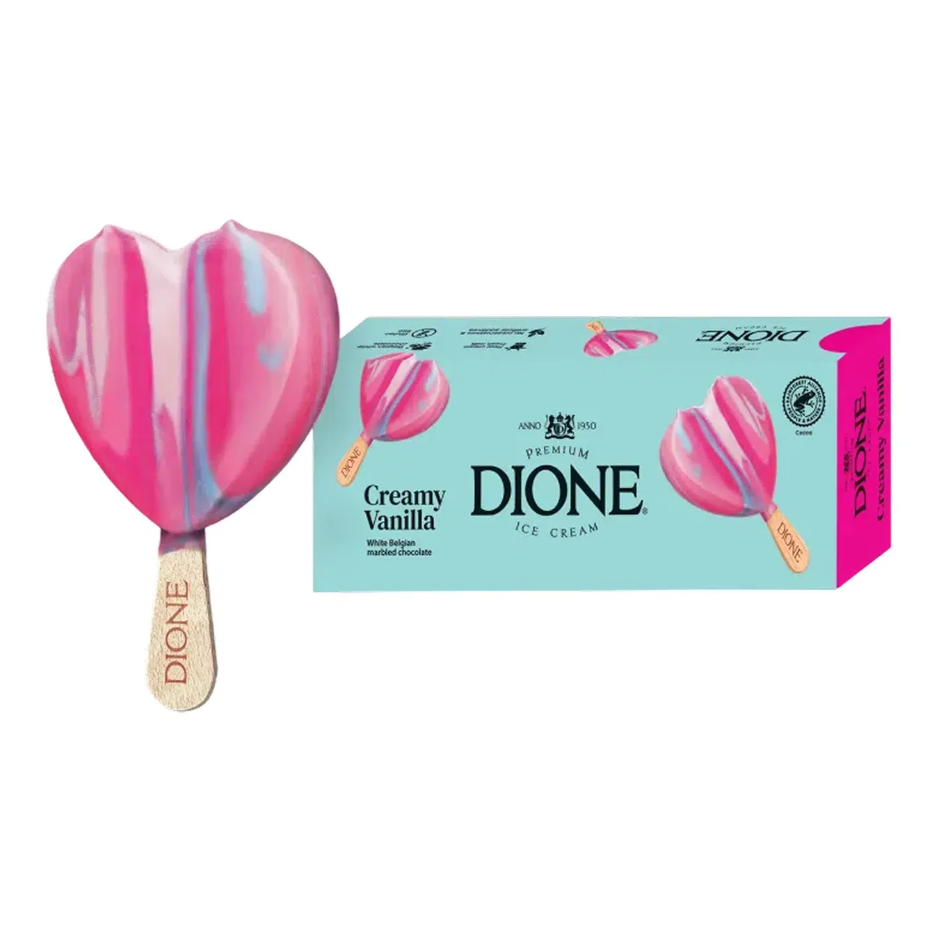 Морозиво Dione ванільне з мармуровою глазур’ю - Фото 1
