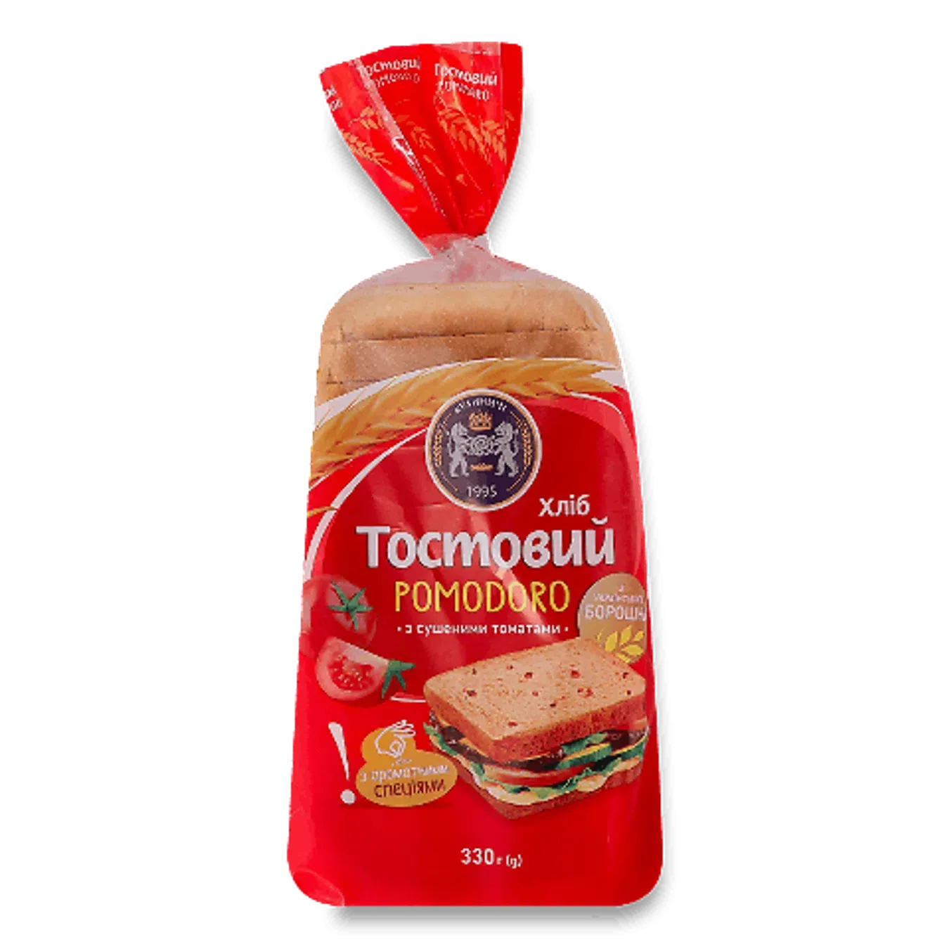 Хліб Кулиничі Pomodoro тостовий з сушеними томатам - Фото 1