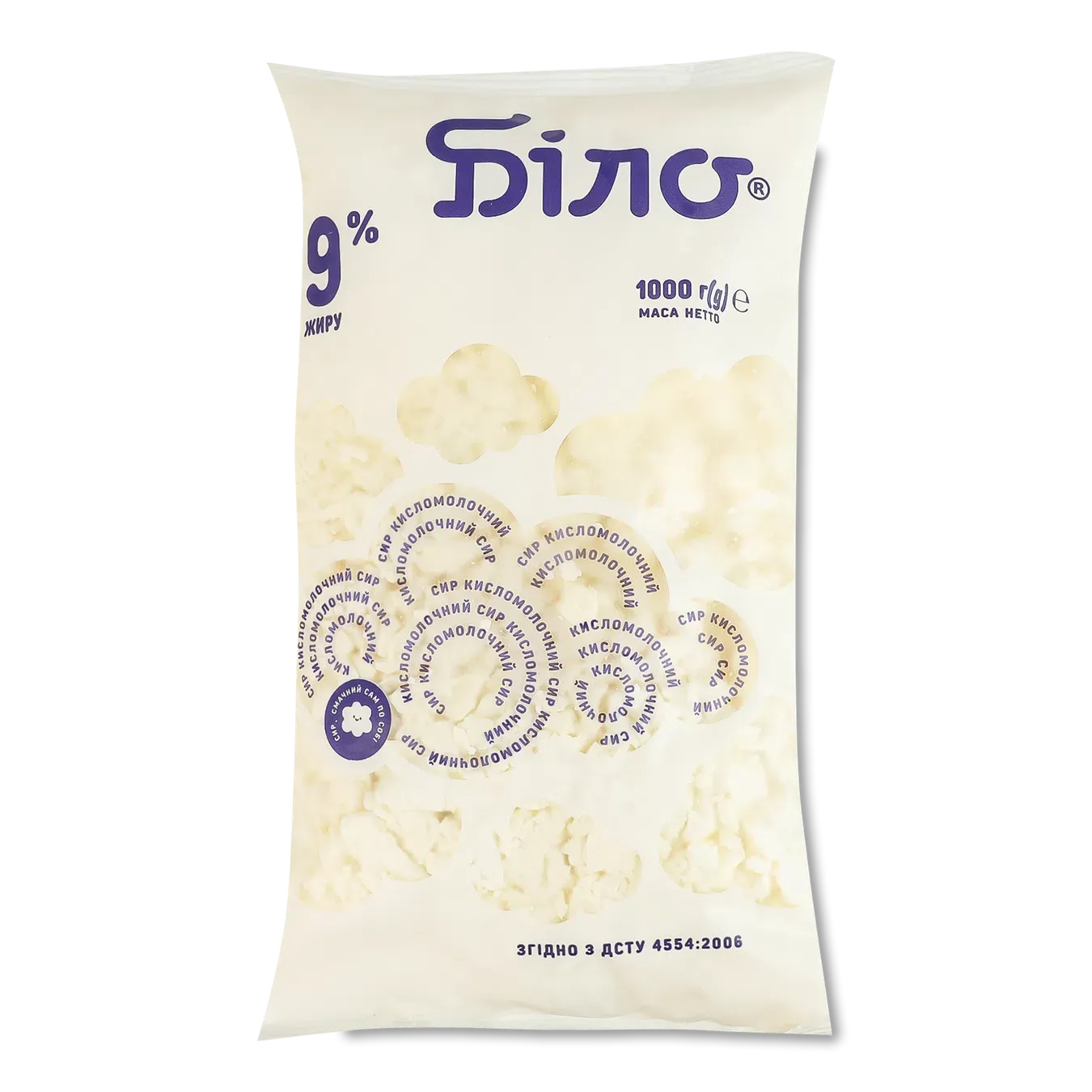 Сир кисломолочний Біло 9% пакет - Фото 1