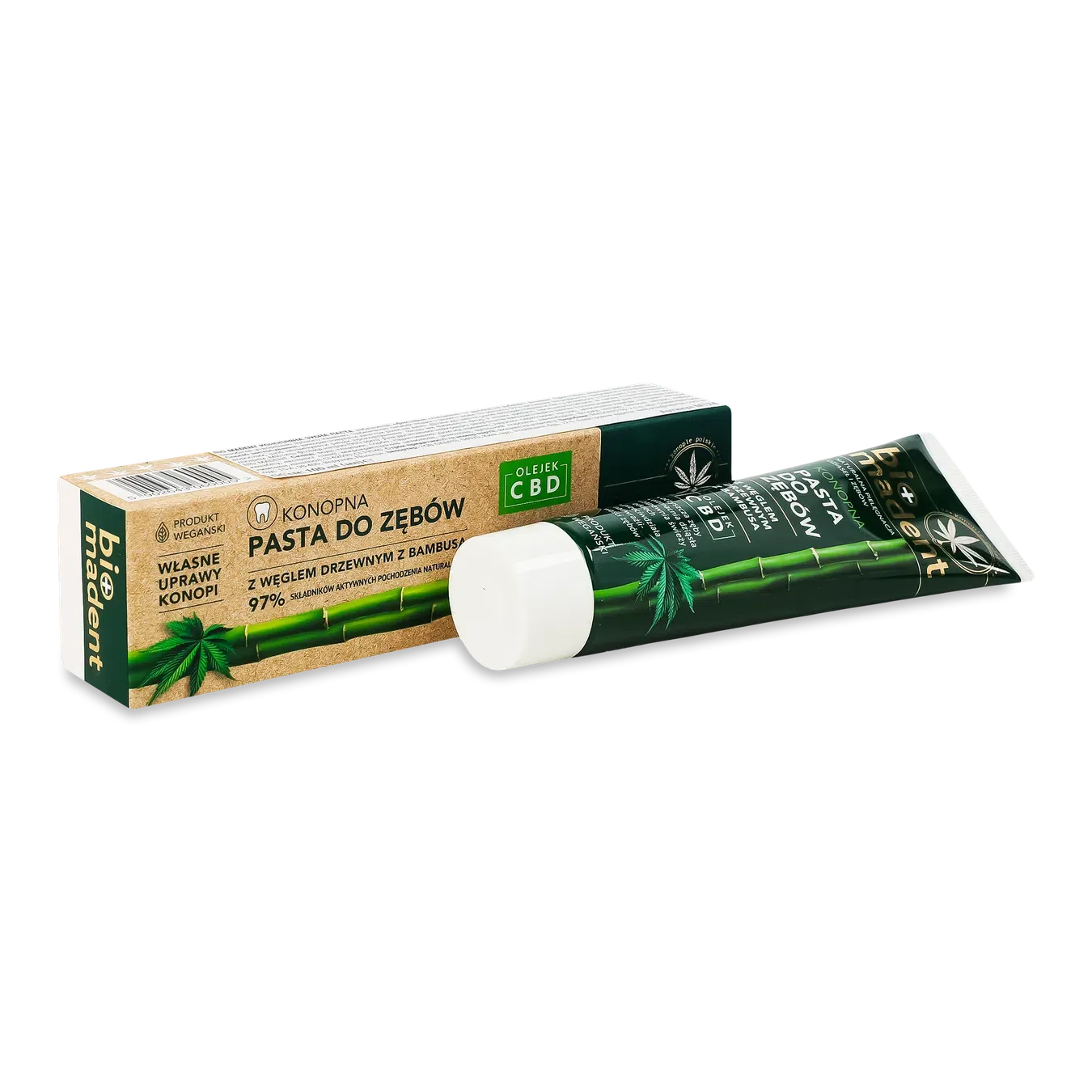 Паста зубна Bio Madent конопляна з деревним вугіллям бамбуку - Фото 1
