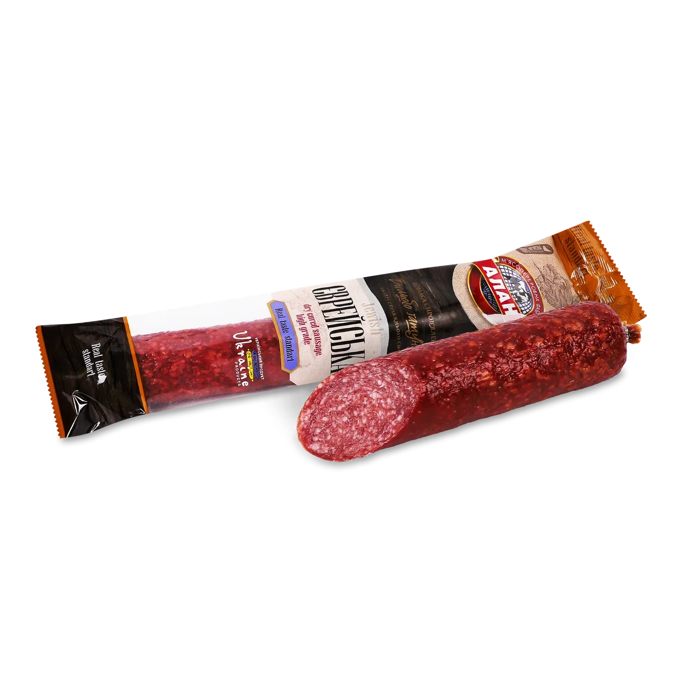 Ковбаса «Алан» «Єврейська» с/в в/ґ білкозин - Фото 1