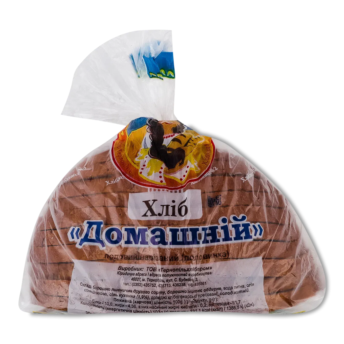 Хліб Пані Паляниця Домашній подовий нарізаний - Фото 1