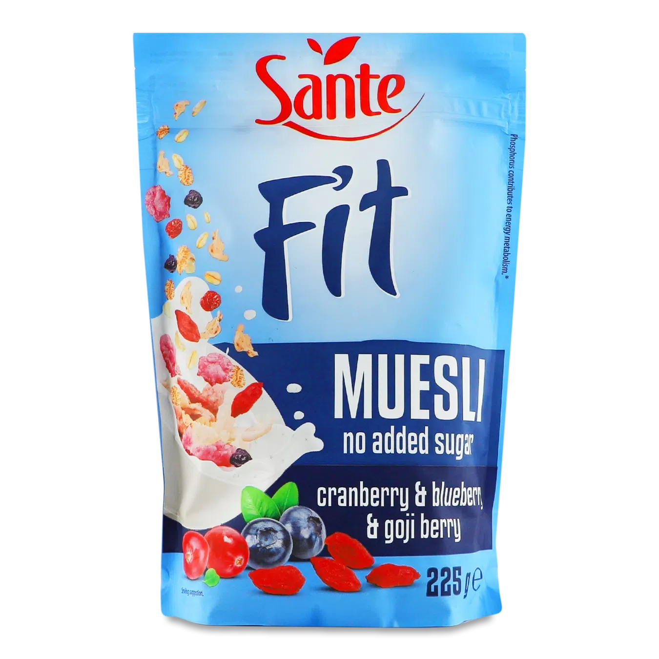 Мюслі Sante Fit з журавлиною, чорницею та ягодами годжі - Фото 1