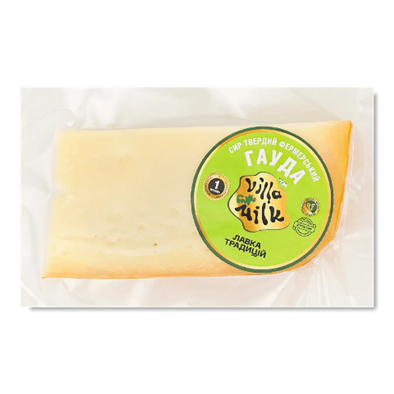 Сир Лавка традицій Villa Milk Гауда 1 м твердий фермерський 45% - Фото 1