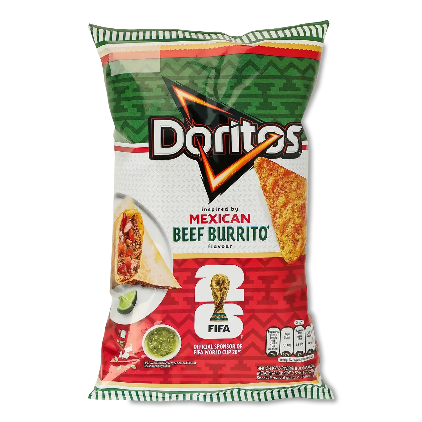 Чипси Doritos кукурудзяний смак мексиканський буріто з яловичиною - Фото 1