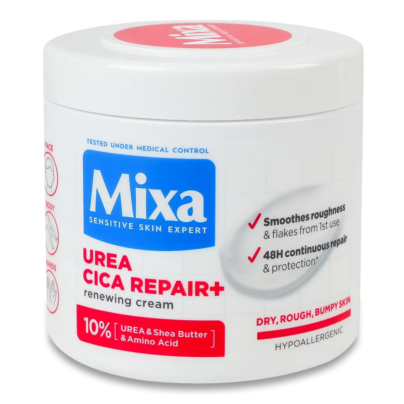 Крем для обличчя та тіла Mixa Cica з уреєю відновлюючий - Фото 1