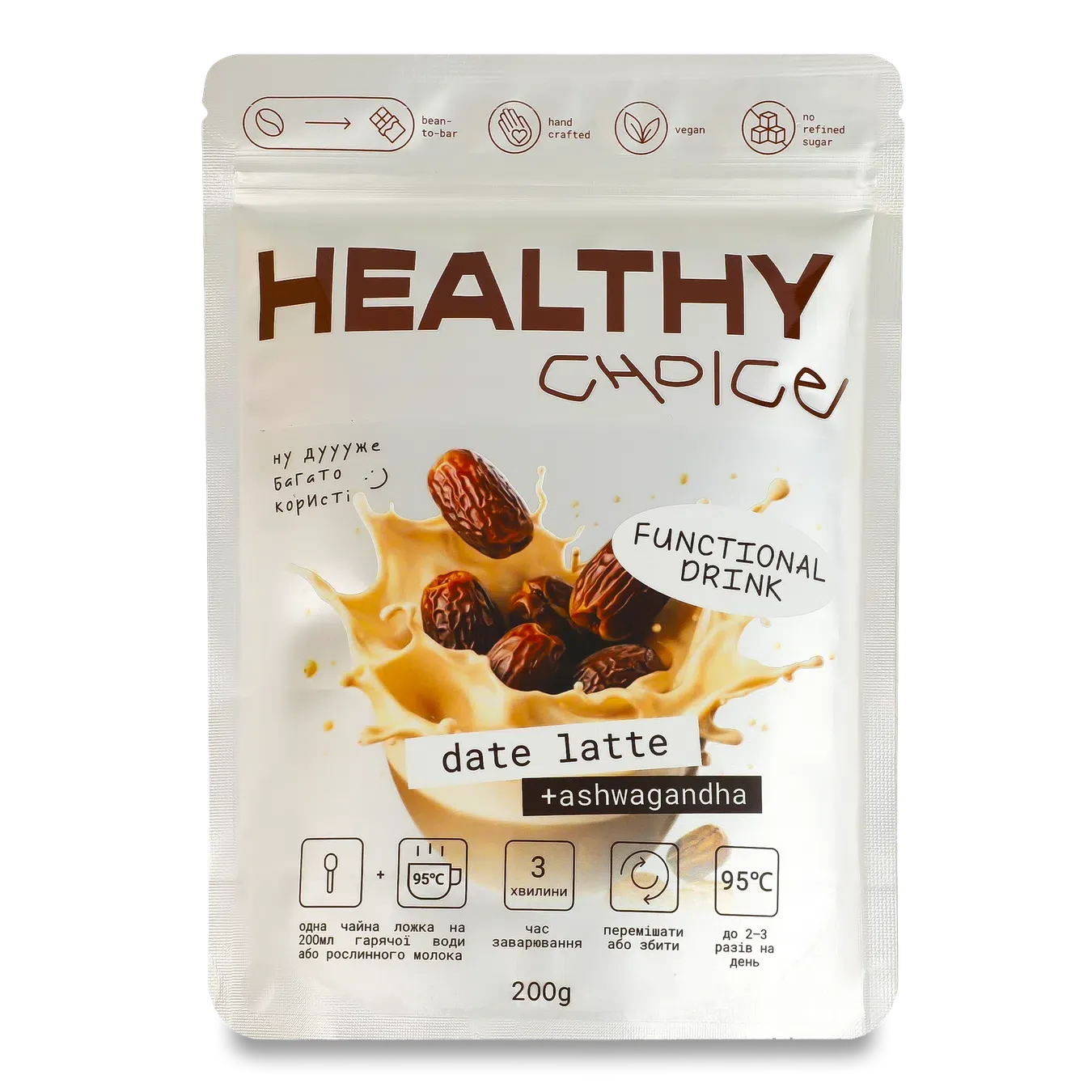 Напій розчинний Healthy Choice Фінікове лате порошок - Фото 1