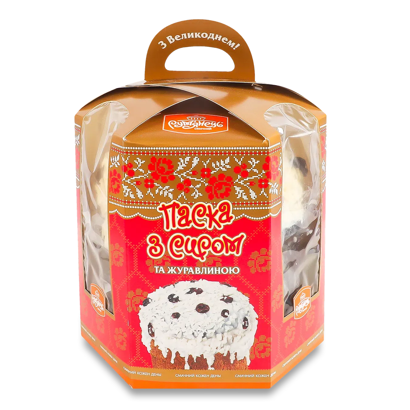Паска «Рум'янець» з сиром та журавлиною, коробка - Фото 1