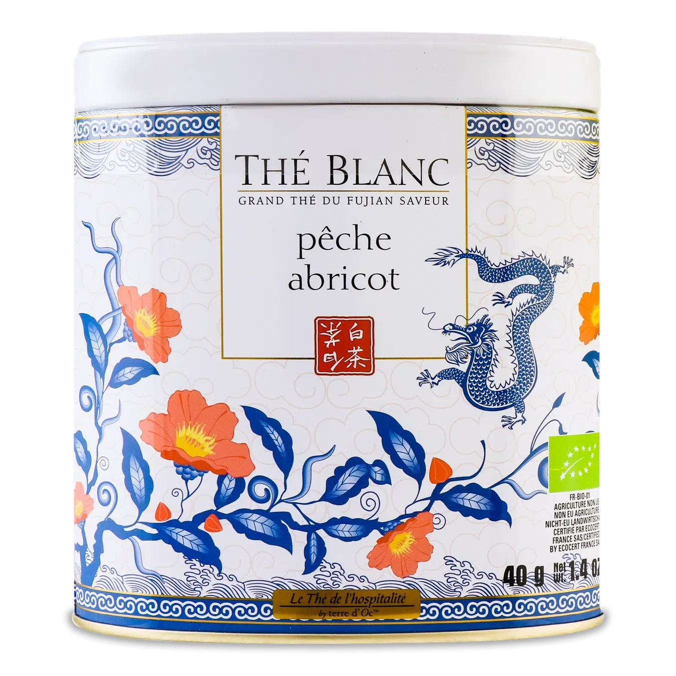 Чай білий Terre d'Oc зі смаком персика та абрикоса органічний - Фото 1