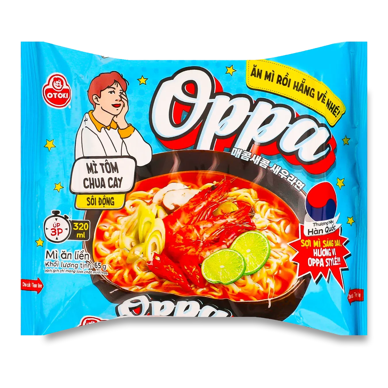 Локшина Otoki Oppa смак гост-кисл креветок шв/приг - Фото 1