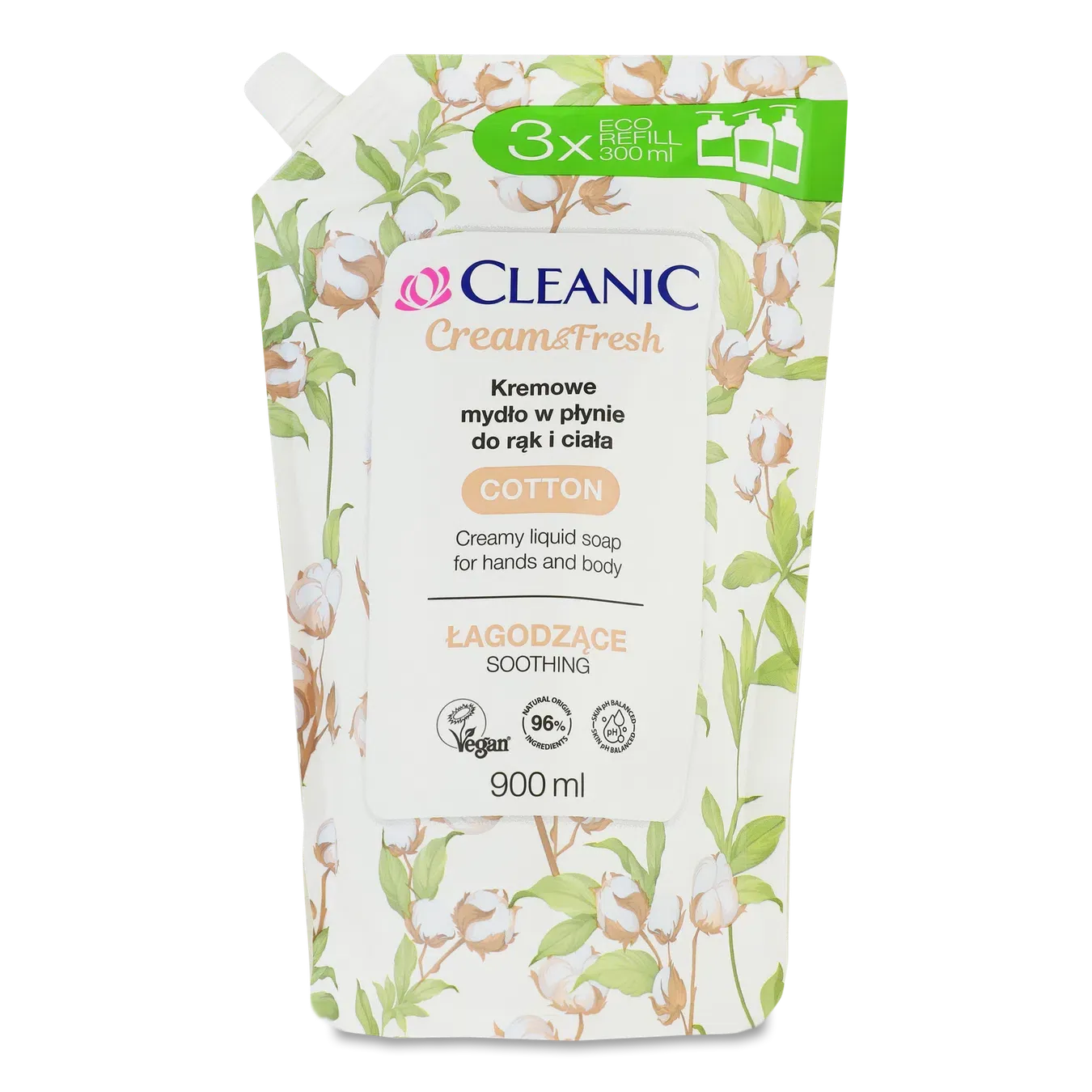 Крем-мило рідке Cleanic Cotton для рук і тіла - Фото 1