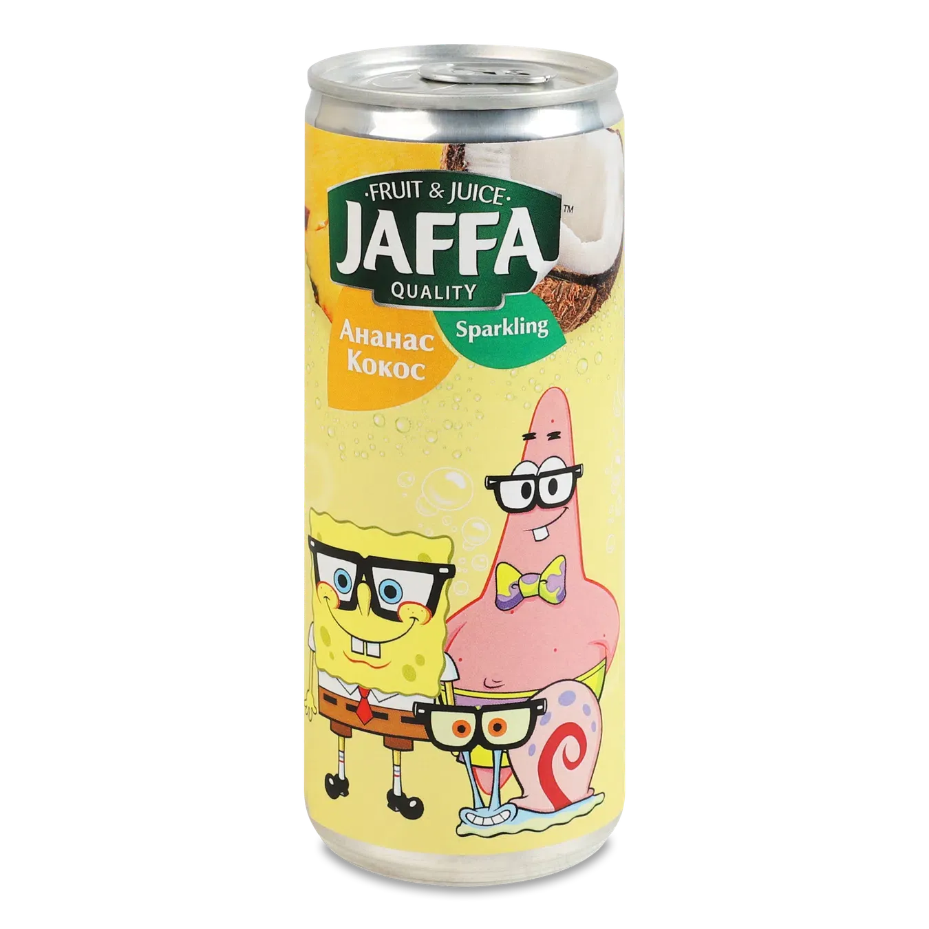 Напій соковий Jaffa Sparkl Губка Боб ананас-кокос з/б - Фото 1