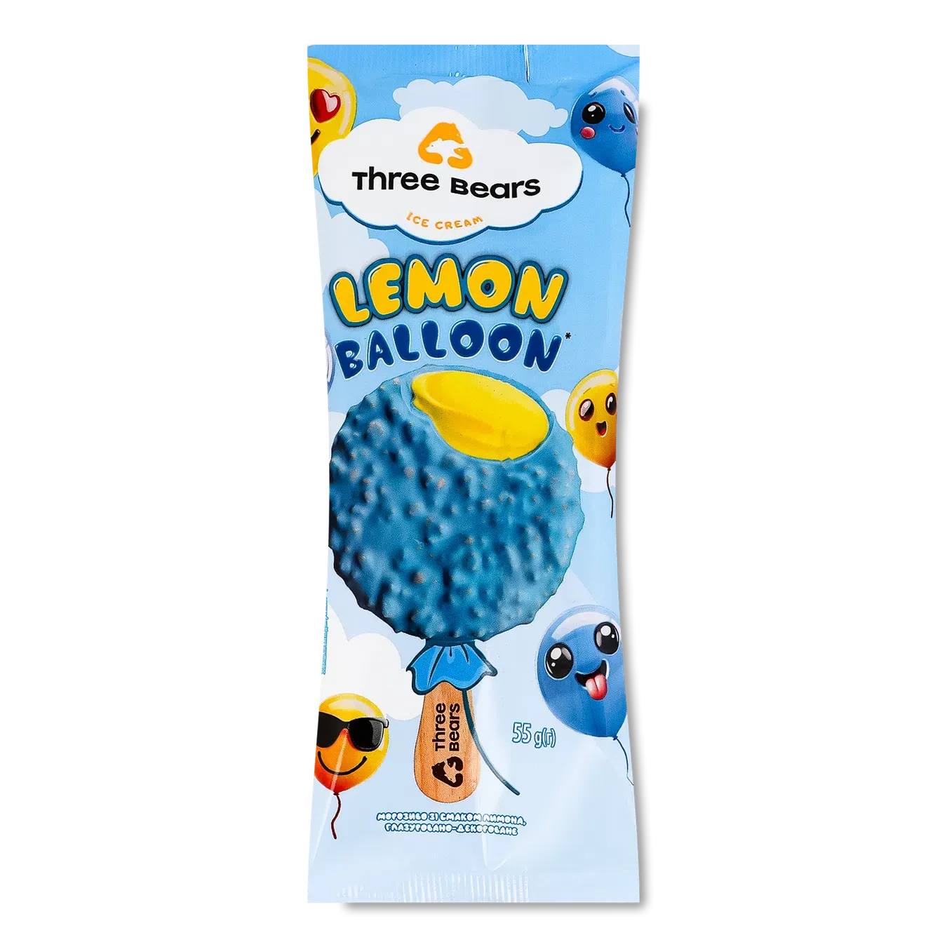 Морозиво Три ведмеді lemon balloon глазур паличка - Фото 1