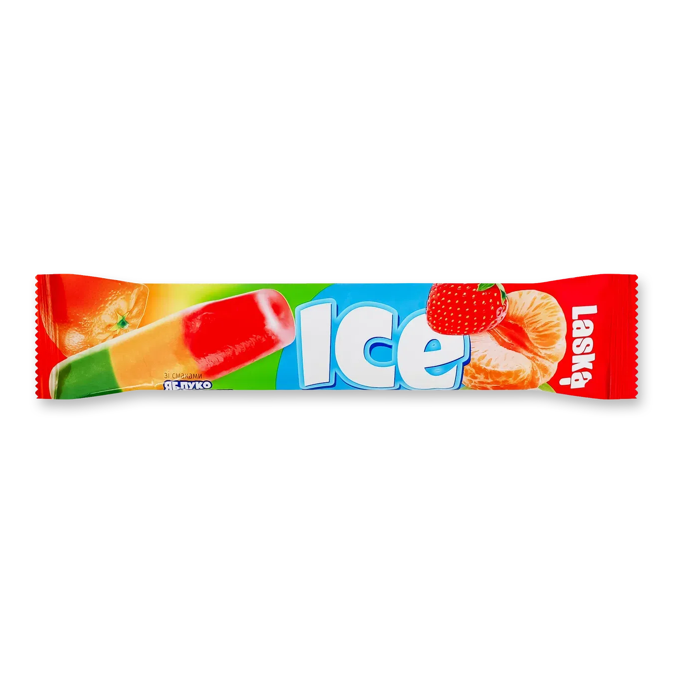 Морозиво Laska Ice Яблуко лід мандарин полуниця - Фото 1