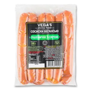 Сосиски Vega's Пшеничні з сиром веганські в/у - Photo 1