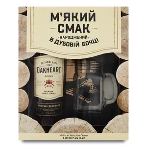 Напій на основі рому Bacardi Oakheart Original + бокал - Photo 1
