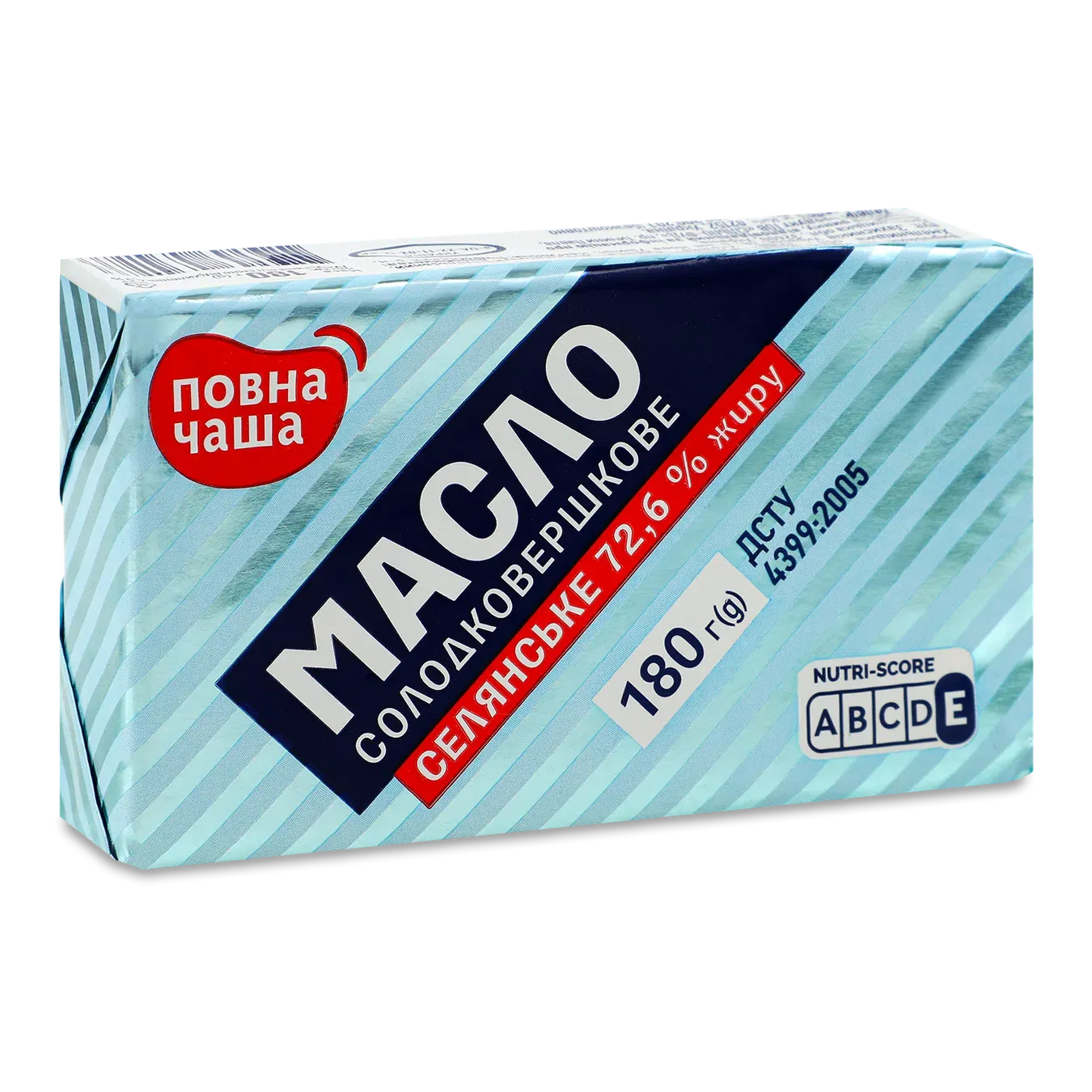 Масло солодковершкове «Повна Чаша»® Селянське 72,6% - Фото 1