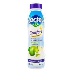 Йогурт Lactel Яблуко безлактозний з пребіотиками 1,5% пляшка - Photo 1