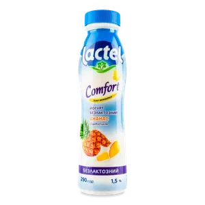 Йогурт Lactel Ананас безлактозний питний 1,5% пляшка - Photo 1