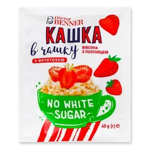 Каша вівсяна Doctor Benner в чашку з полуницею - Photo 1