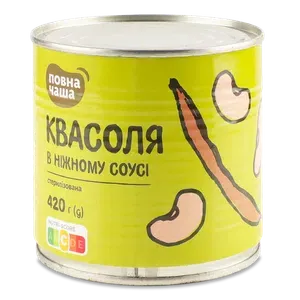 Квасоля «Повна Чаша»® в ніжному соусі стерилізована - Photo 1