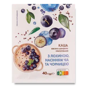 Каша вівсяна «Премія»® з лохиною, насінням чіа та чорницею - Photo 1