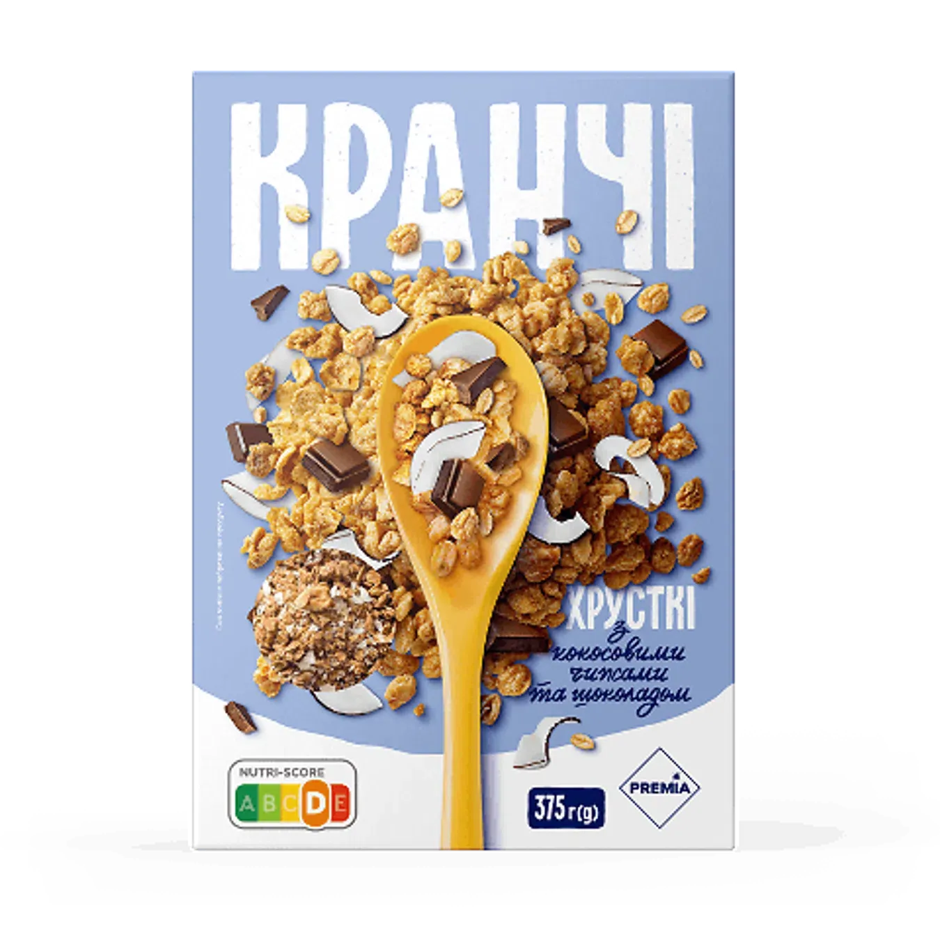 Кранчі PREMIA з кокосовими чипсами та шоколадом - Фото 1