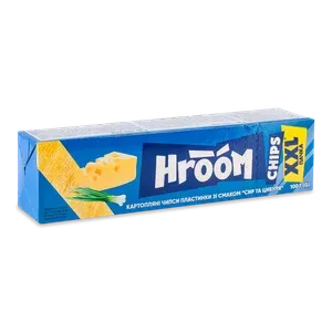 Чипси Hroom! пластинки зі смаком сиру та цибулі XXL - Photo 1