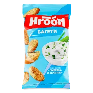 Сухарики Hroom! багетні зі смаком сметани із зеленню - Photo 1
