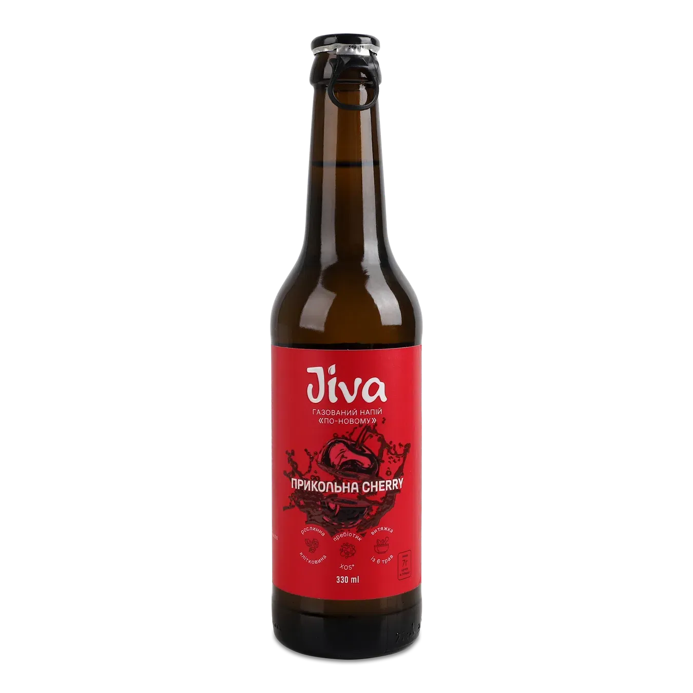 Напій соковий Jiva ПриКольна cherry сильногазований, скло - Фото 1