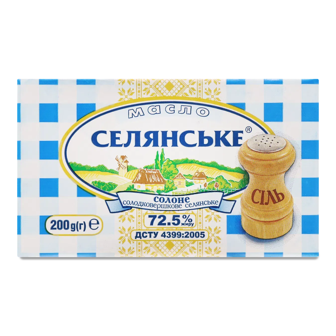 Масло солодковершкове «Селянське» солоне 72,5% - Фото 1