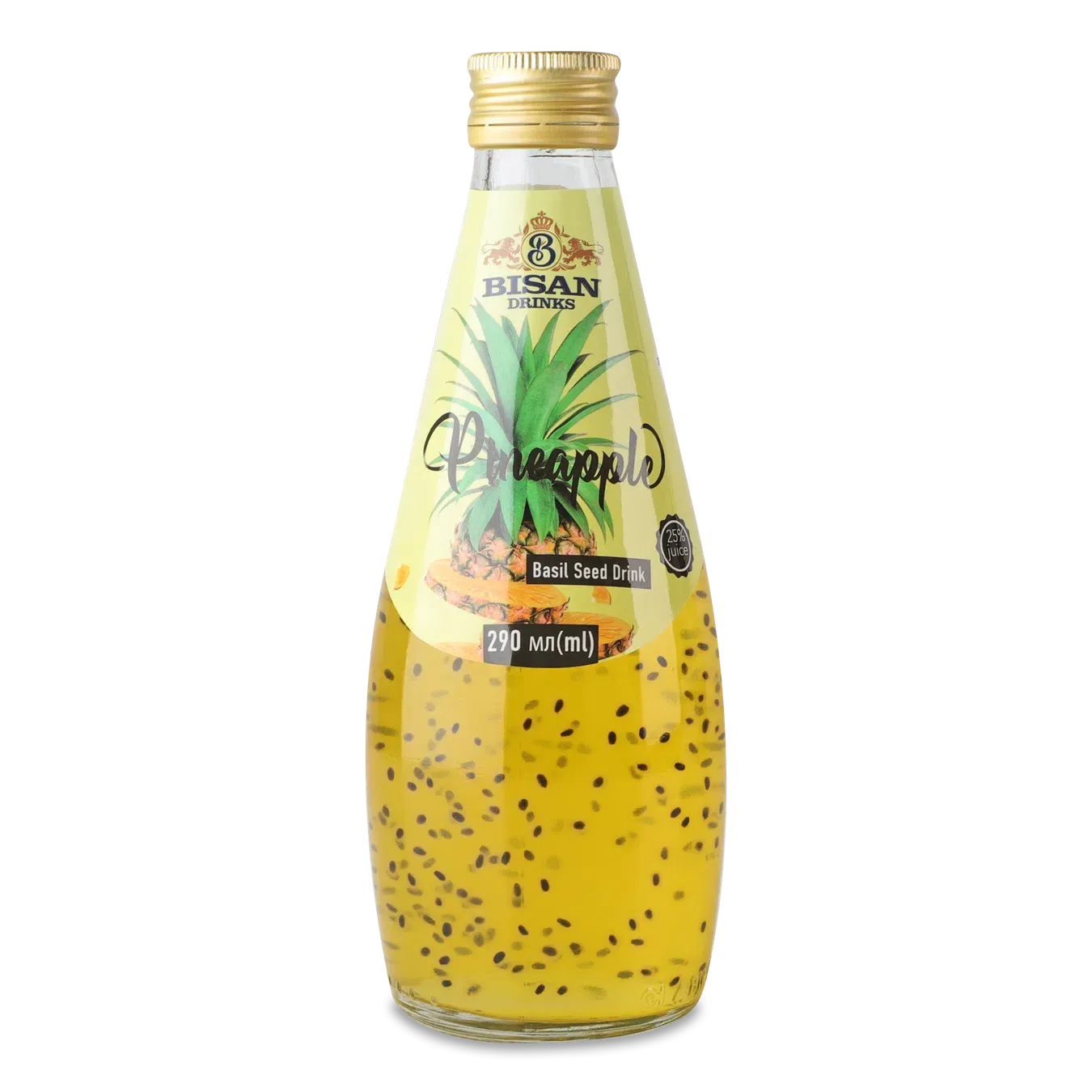Напій соковий Bisan drinks Pineapple з насінням базиліку - Фото 1