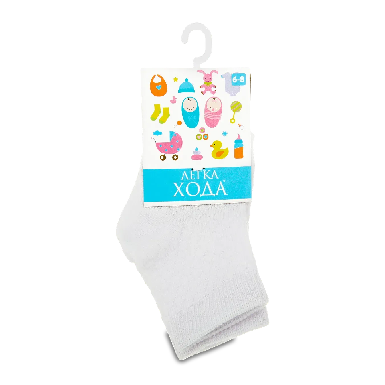 Шкарпетки дитячі Легка Хода 9138 білі р.6-8 - Фото 1