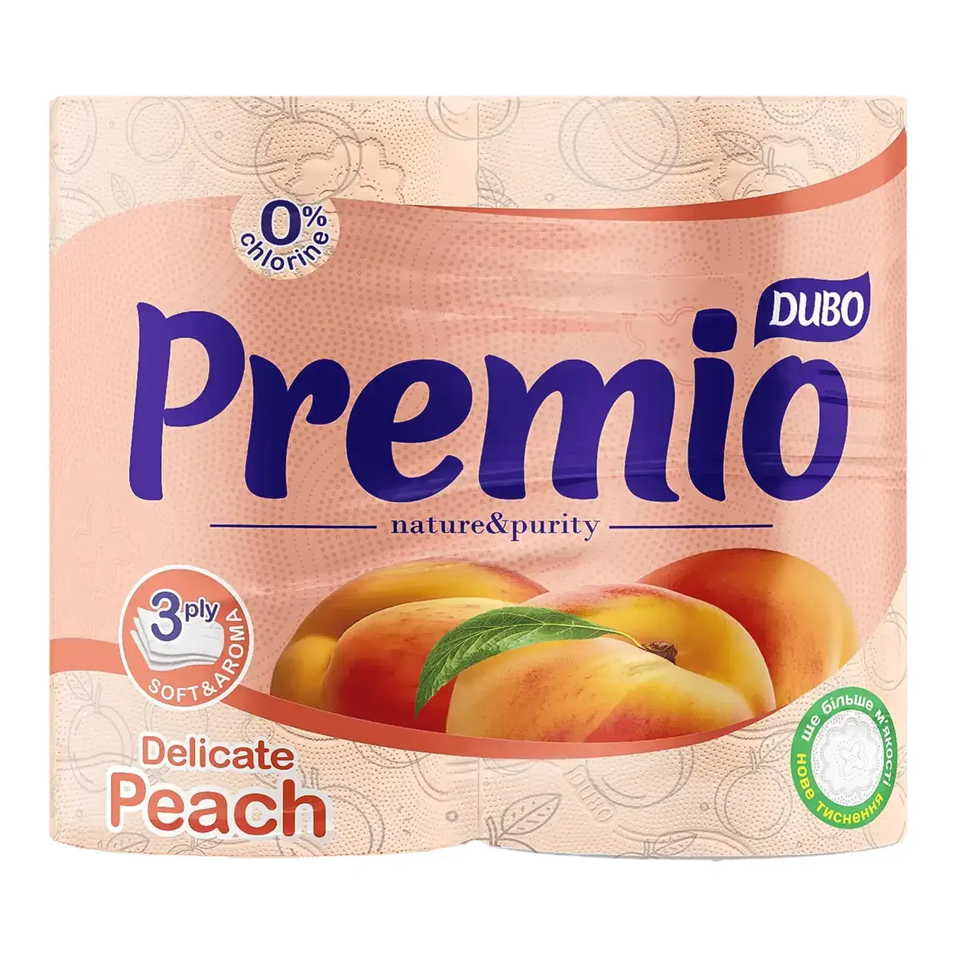 Папір туалетний «Диво» Premio Delicate Peach 3-шаровий - Фото 1