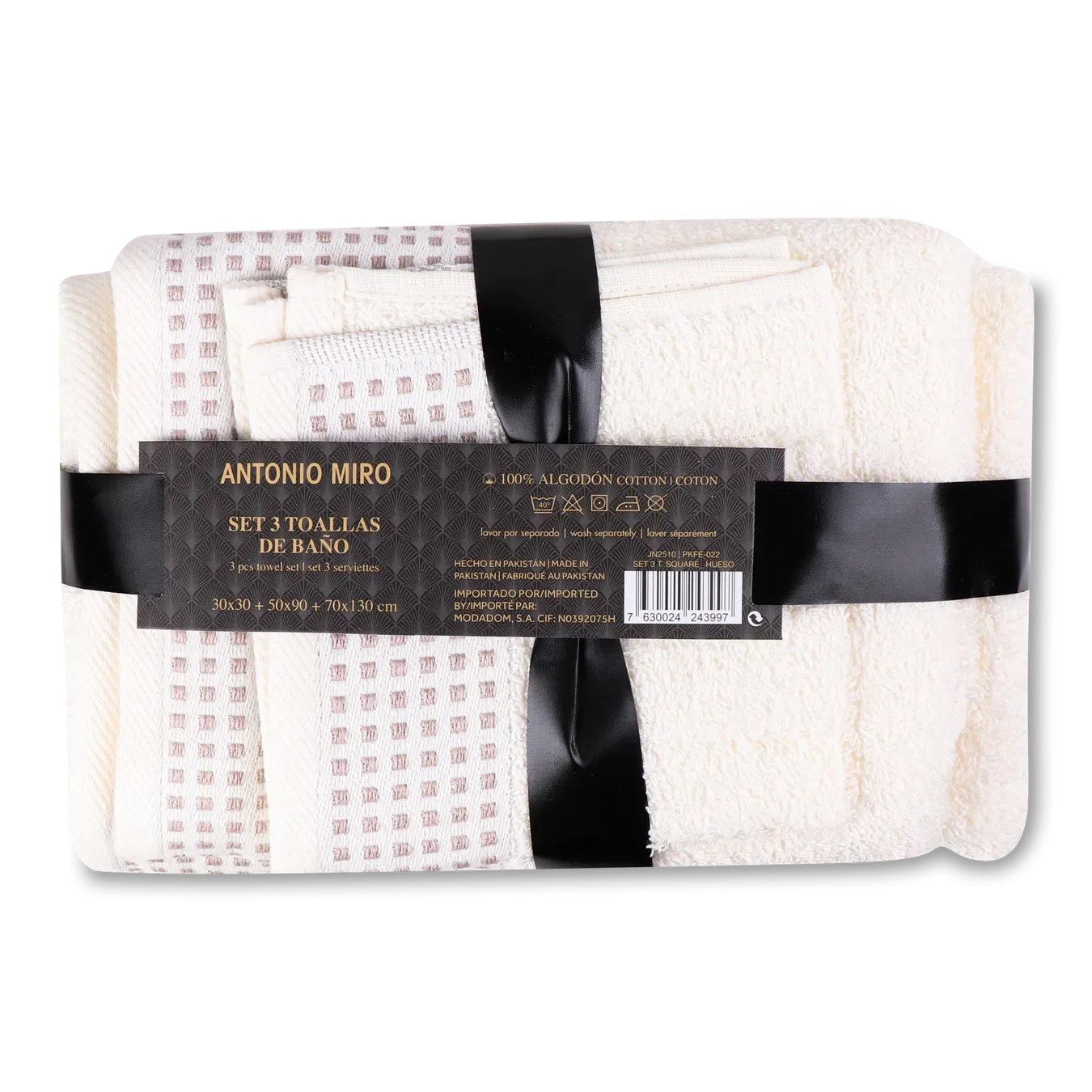 Набір рушників Antonio Mir Hueso 30x30 см, 50x90 см, 70x130 см - Фото 1