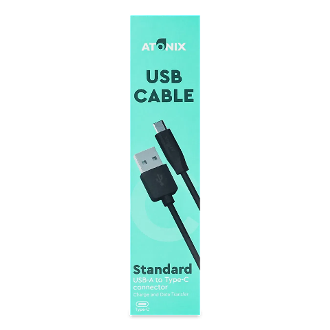 Кабель Atonix M1 Standard Type-C чорний 1 м - Фото 1